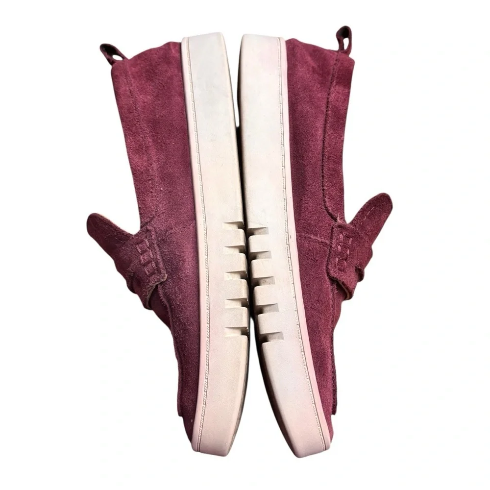 Vionic Chantel Suede Penny Loafers in Burgundy – Women’s Sz 8.5